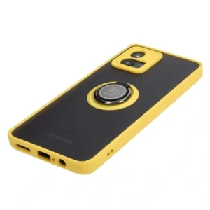 Hurtownia GSM - Etui s úchytem na prst Bizon Case Hybrid Ring pro Motorola Moto G72 kouřové se žlutým rámečkem - BIZ553 - {ean13} - Hurt