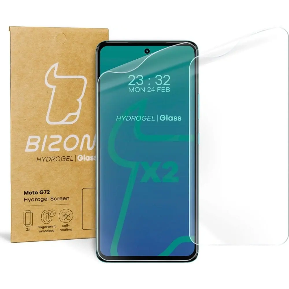 Hurtownia GSM - Bizon Glass Hydrogel Moto G72 [2 CSOMAG] - BIZ554 - {ean13} - Hurt