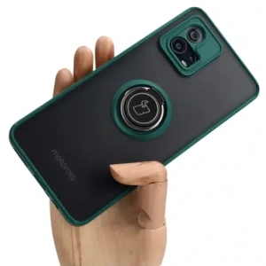 Hurtownia GSM - Bizon Case Hybrid Ring Motorola Moto G72 rauchig mit einem dunkelgrünen Rahmen - BIZ556 - {ean13} - Hurt