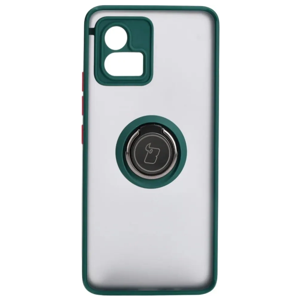 Wholesale Bizon Case Hybrid Ring Motorola Moto G72 smoky with a dark green frame - BIZ556 - {ean13} - Hurt