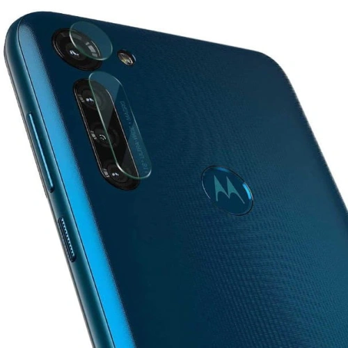 Szkło hartowane Bizon Glass Edge - [2 PACK] + ochrona na obiektyw Moto G8 czarne