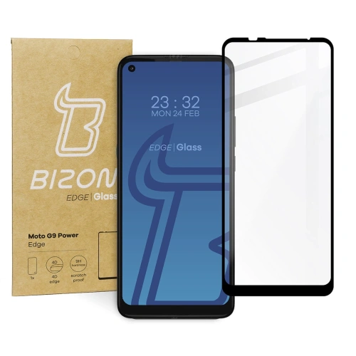 Szkło hartowane Bizon Glass Edge do Moto G9 Power czarne