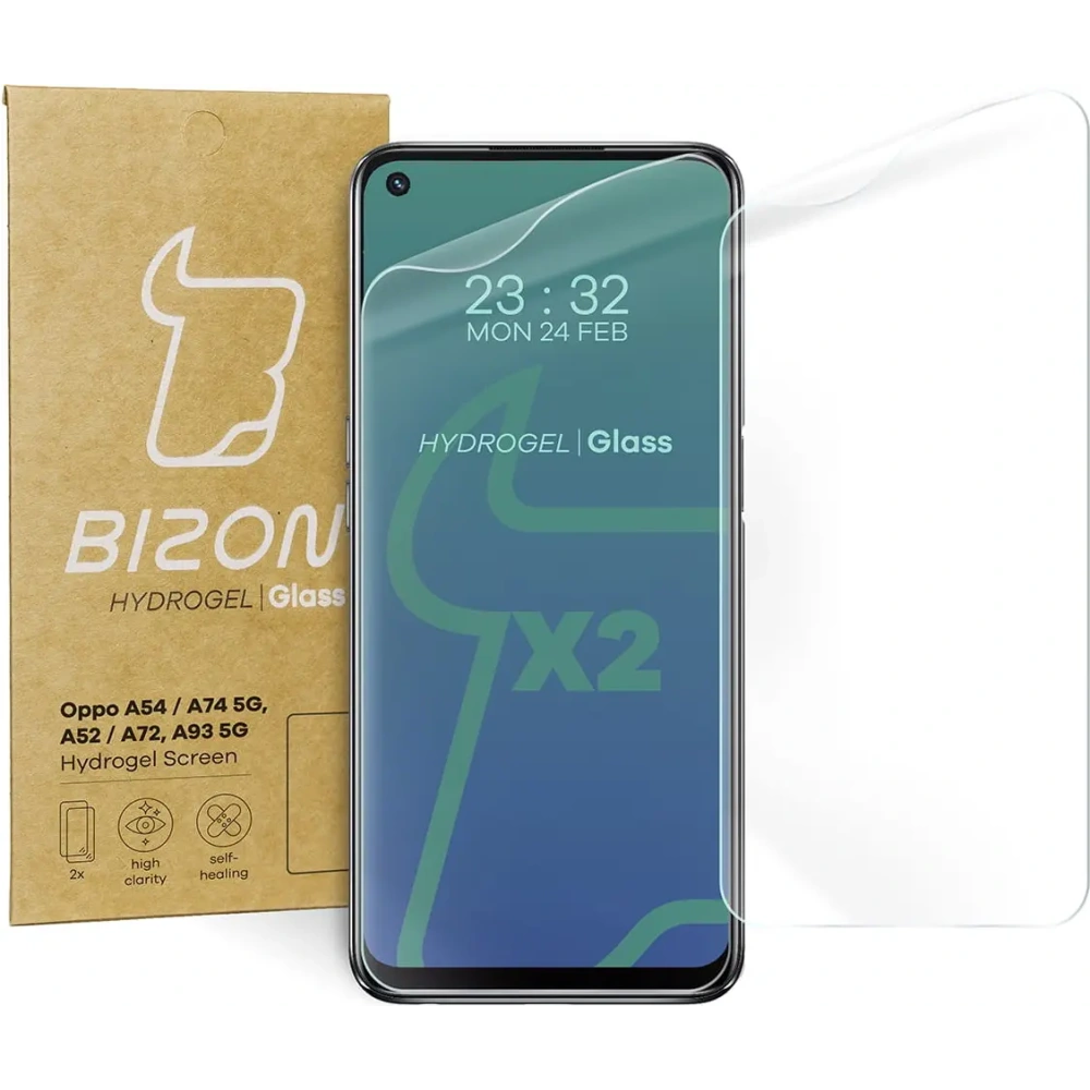 Hurtownia GSM - Bizon Glass Hydrogel Oppo A52 / A72 / A54 5G / A74 5G / A93 5G [2 PACK] - BIZ588 - {ean13} - Hurt