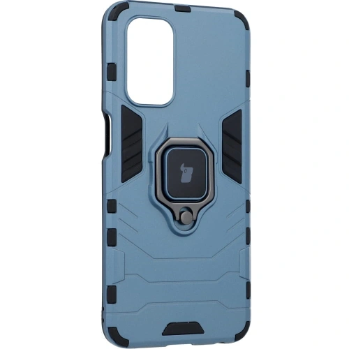 Etui Bizon Case Armor Ring do Oppo A54 5G / A93 5G / A74 5G / OnePlus Nord N200 5G niebieskie