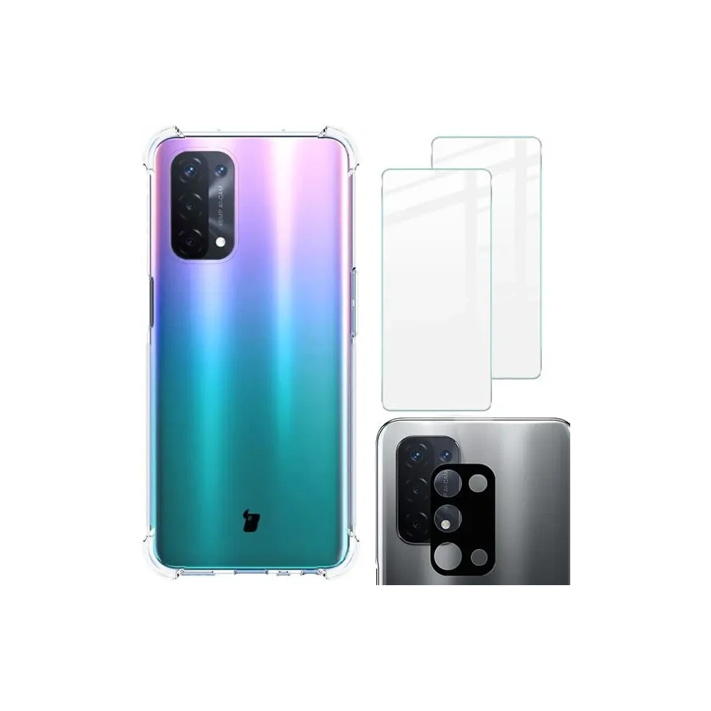 Hurtownia GSM - Bizon Case Clear Pack Hülle + 2x Displayschutzglas + Objektivglas für Oppo A74 5G / A54 5G klar - BIZ592 - {ean13} - Hurt