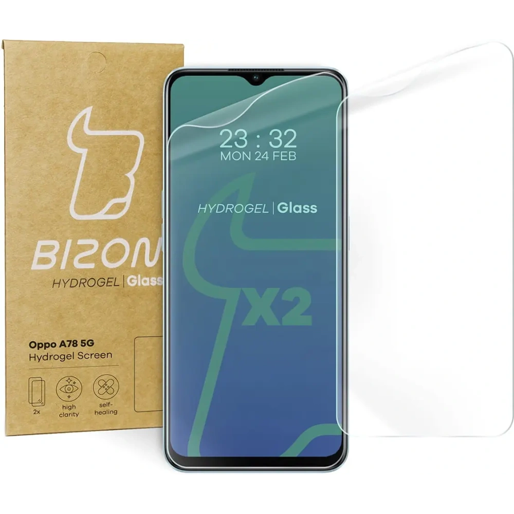 Hurtownia GSM - Bizon Glass Hydrogel Oppo A78 5G [2 PACK] - BIZ594 - {ean13} - Hurt