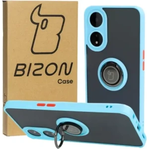 Hurtownia GSM - Etui z uchwytem na palec Bizon Case Hybrid Ring do Oppo A78 5G przydymione z jasnoniebieską ramką - BIZ595 - {ean13} - Hurt