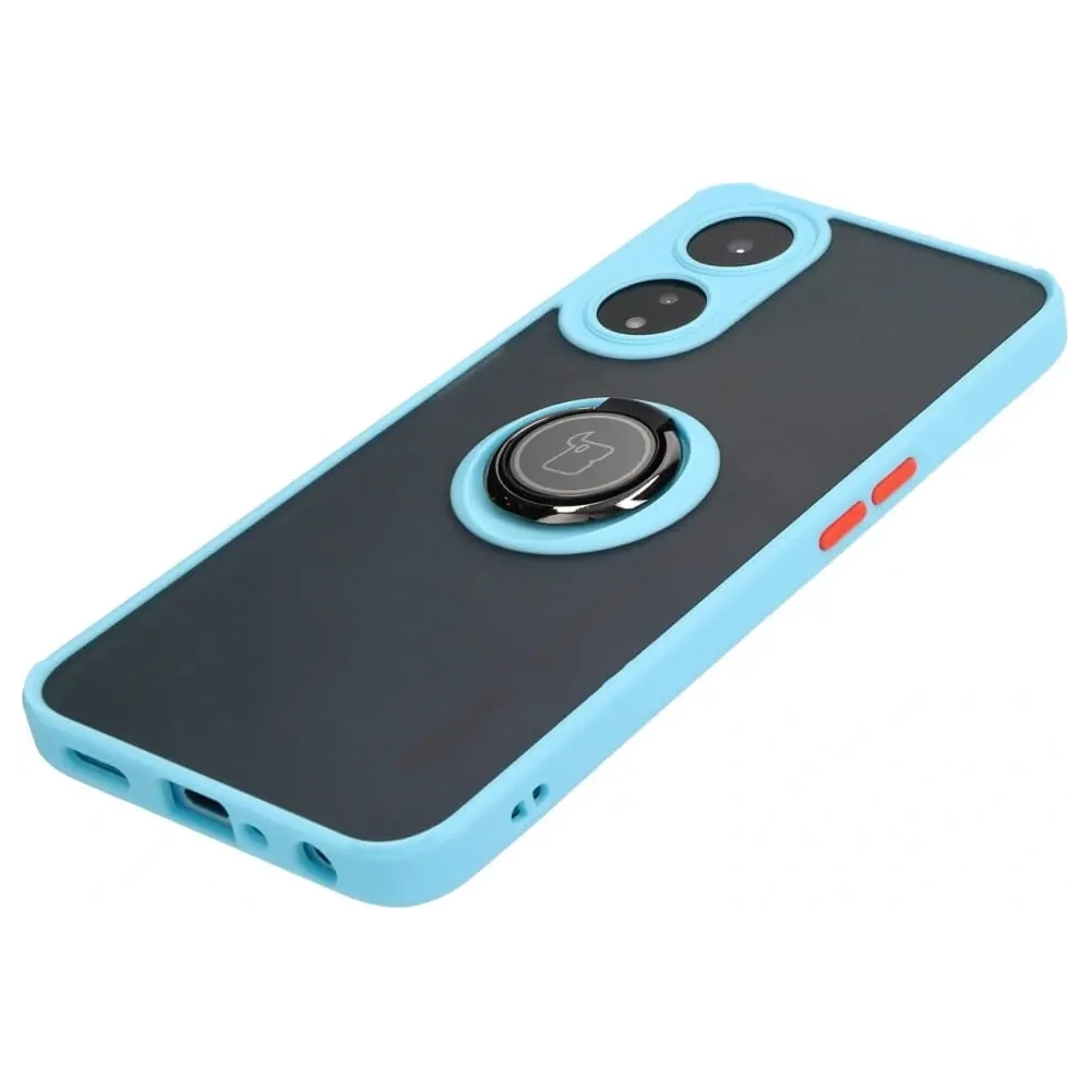 Hurtownia GSM - Bizon Case Hybrid Ring Oppo A78 5G fumuriu cu un cadru de culoare albastru deschis - BIZ595 - {ean13} - Hurt