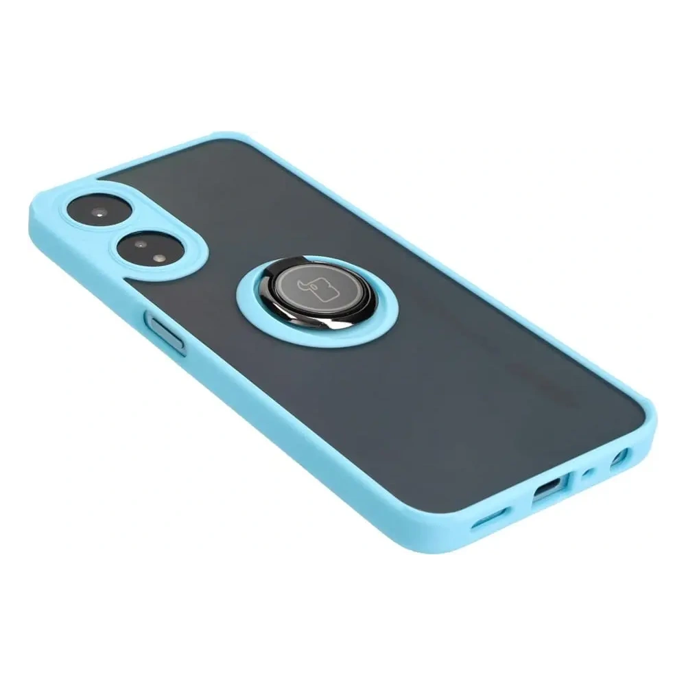 Hurtownia GSM - Bizon Case Hybrid Ring Oppo A78 5G fumuriu cu un cadru de culoare albastru deschis - BIZ595 - {ean13} - Hurt