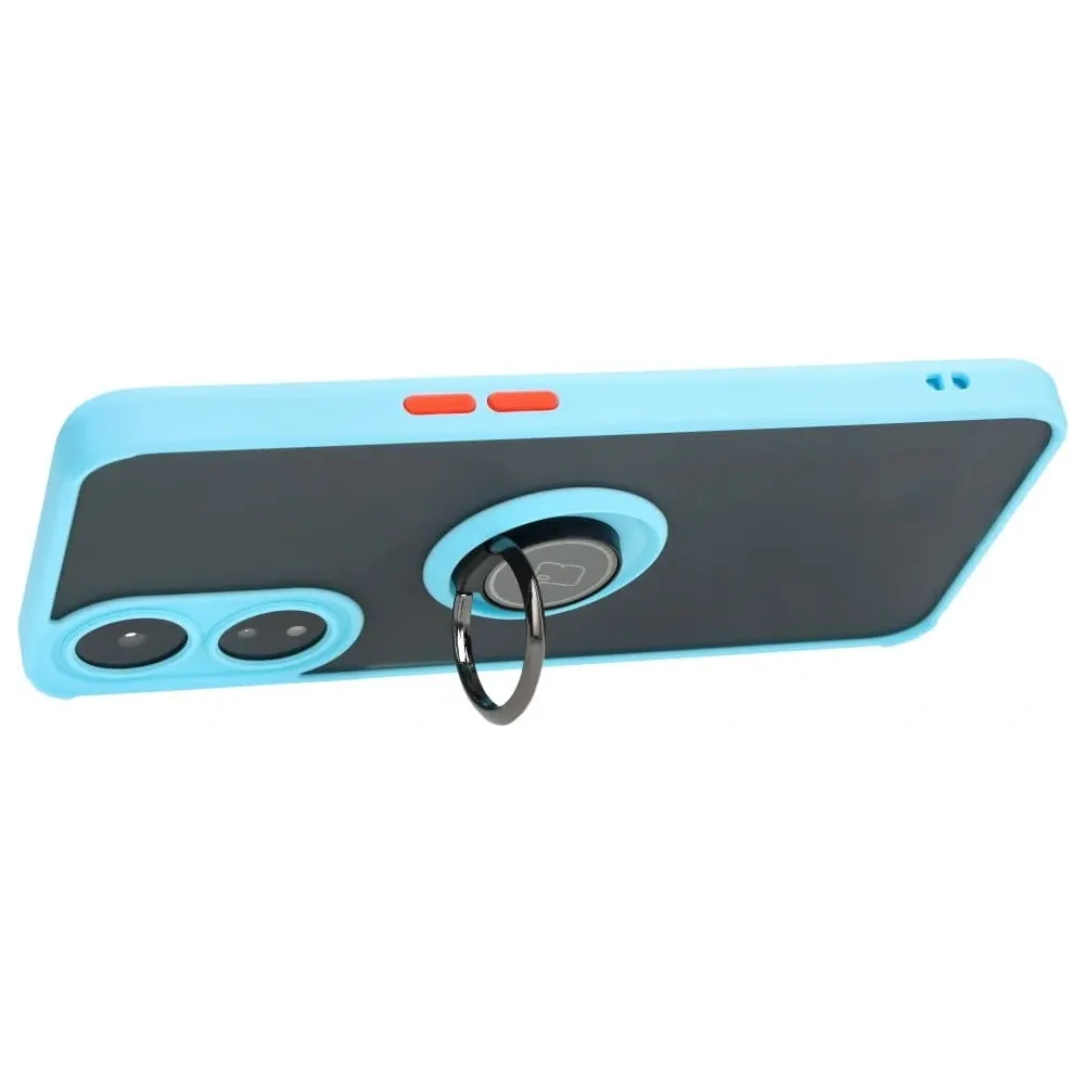 Wholesale Bizon Case Hybrid Ring Oppo A78 5G smoky with a light blue frame - BIZ595 - {ean13} - Hurt