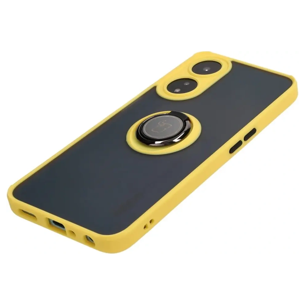 Wholesale Bizon Case Hybrid Ring Oppo A78 5G smoky with a yellow frame - BIZ597 - {ean13} - Hurt