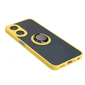 Hurtownia GSM - Bizon Case Hybrid Ring Oppo A78 5G fumurie cu un cadru galben - BIZ597 - {ean13} - Hurt