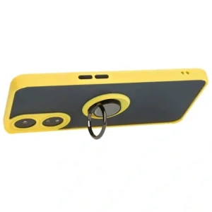 Hurtownia GSM - Etui z uchwytem na palec Bizon Case Hybrid Ring do Oppo A78 5G przydymione z żółtą ramką - BIZ597 - {ean13} - Hurt