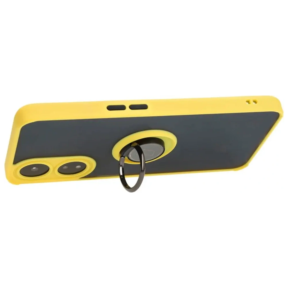 Wholesale Bizon Case Hybrid Ring Oppo A78 5G smoky with a yellow frame - BIZ597 - {ean13} - Hurt