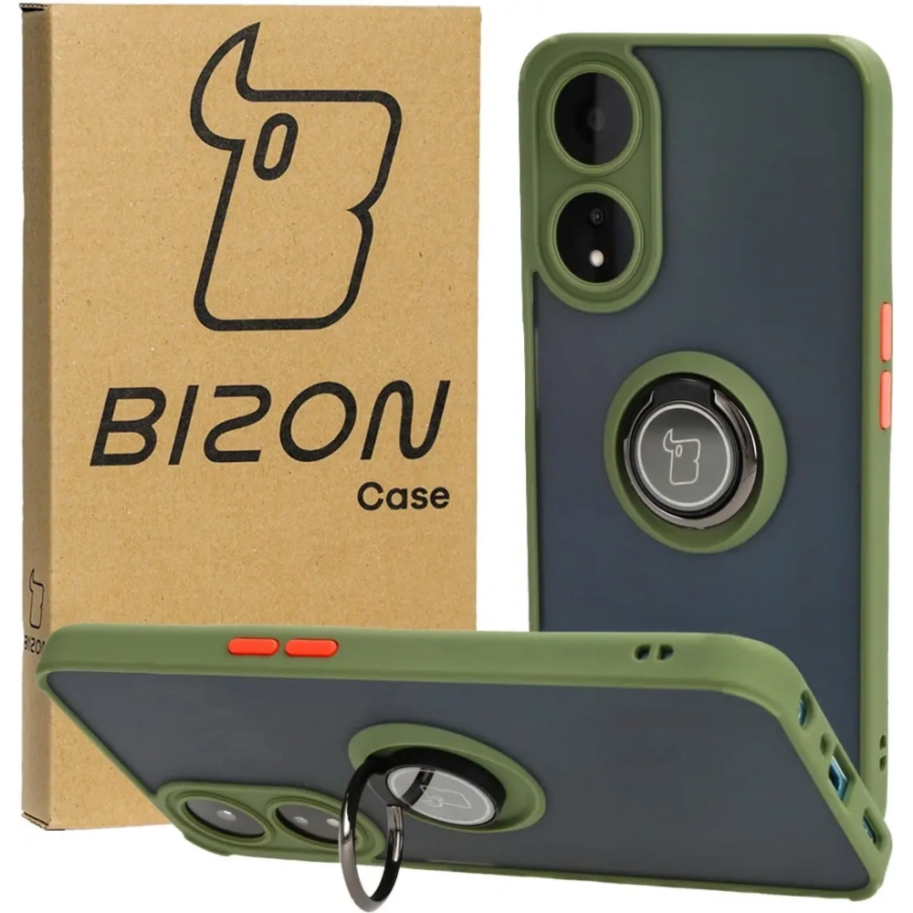 Hurtownia GSM - Bizon Case Hybrid Gyűrű Oppo A78 5G füstös zöld kerettel - BIZ598 - {ean13} - Hurt