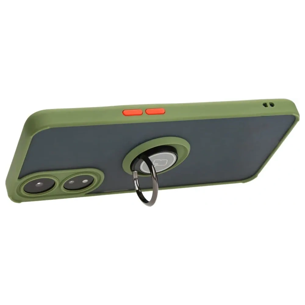 Hurtownia GSM - Bizon Case Hybrid Ring Oppo A78 5G fumuriu cu un cadru verde - BIZ598 - {ean13} - Hurt