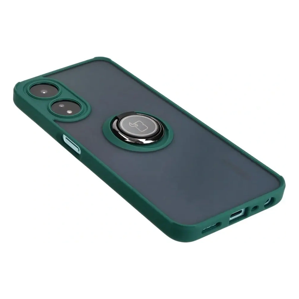 Wholesale Bizon Case Hybrid Ring Oppo A78 5G smoky with a dark green frame - BIZ599 - {ean13} - Hurt