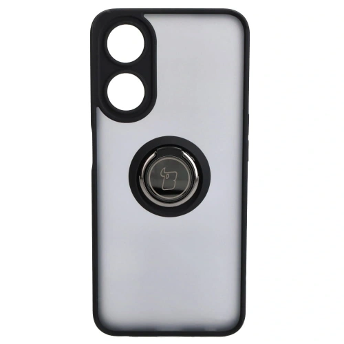 Etui z uchwytem na palec Bizon Case Hybrid Ring do Oppo A78 5G przydymione z czarną ramką