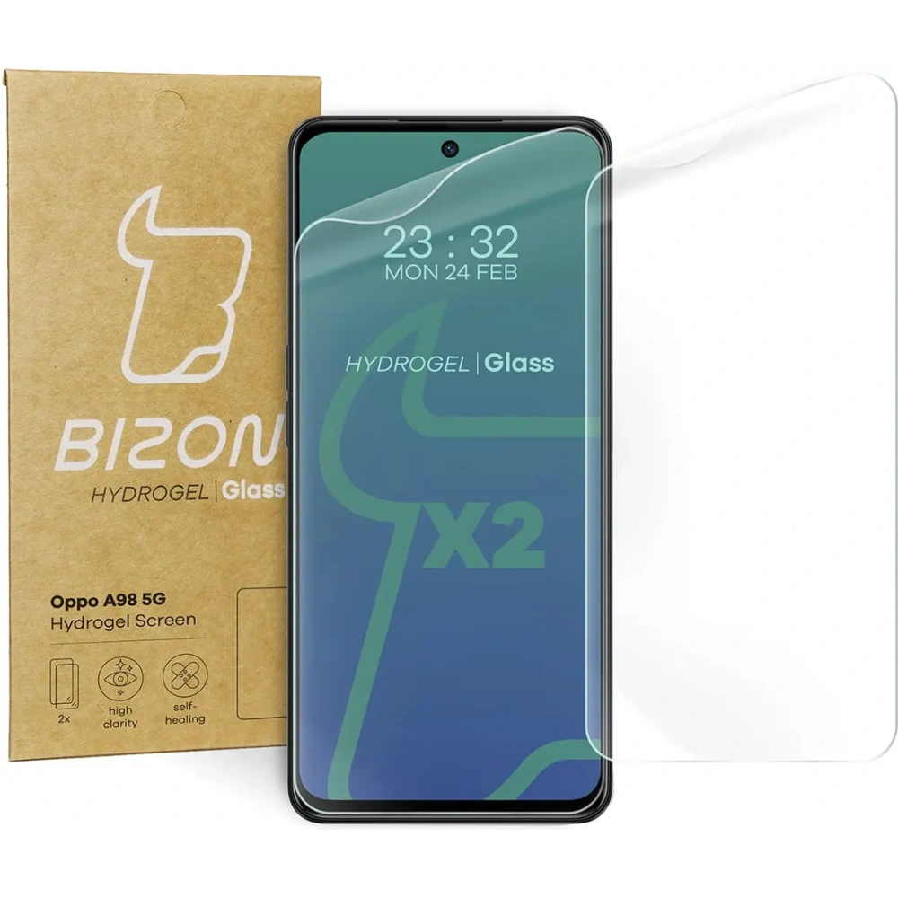 Hurtownia GSM - Bizon Glass Hydrogel Oppo A98 [2 PACK] - BIZ621 - {ean13} - Hurt