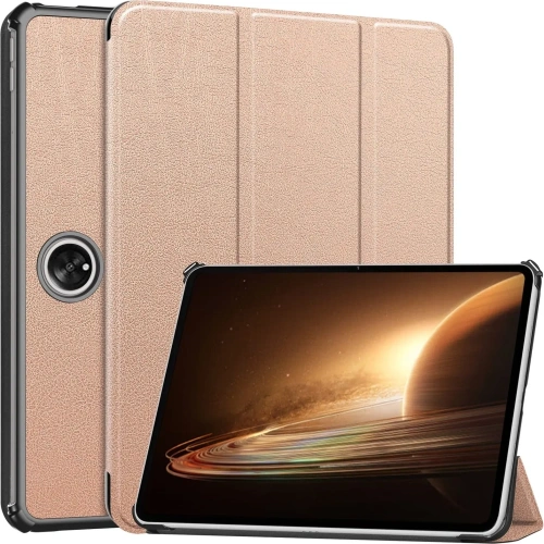 Etui Bizon Case Tab Croc do Oppo Pad 2 / OnePlus Pad różowozłote