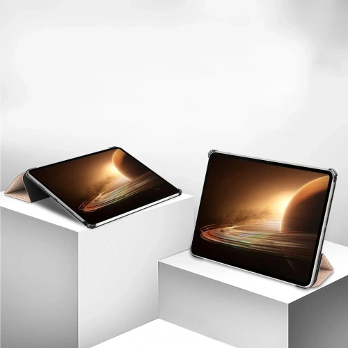 Etui Bizon Case Tab Croc do Oppo Pad 2 / OnePlus Pad różowozłote