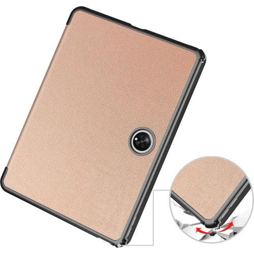 Etui Bizon Case Tab Croc do Oppo Pad 2 / OnePlus Pad różowozłote