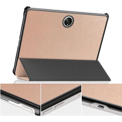 Etui Bizon Case Tab Croc do Oppo Pad 2 / OnePlus Pad różowozłote