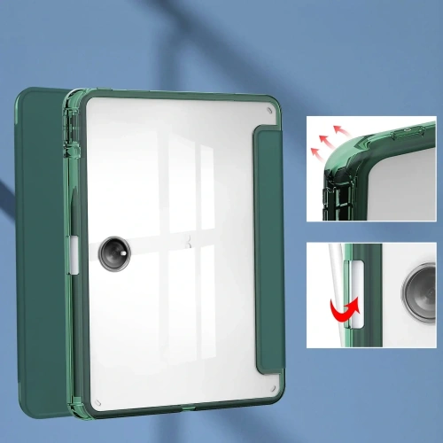 Etui Bizon Case Tab Clear Satin do Oppo Pad 2 / OnePlus Pad ciemnozielone