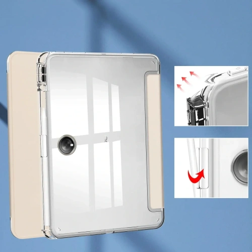 Etui Bizon Case Tab Clear Satin do Oppo Pad 2 / OnePlus Pad beżowe