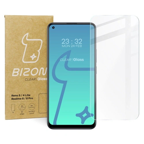 Szkło hartowane Bizon Glass Clear do Oppo Reno 4 Lite / Oppo Reno 5 / Realme 8 / Realme 8 Pro