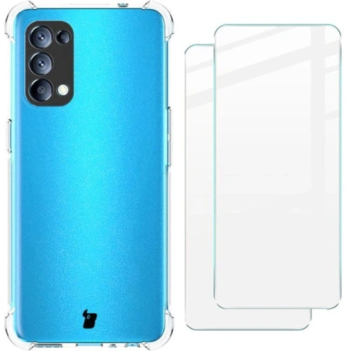 Etui + 2x szkło na ekran Bizon Case Clear Pack do Oppo Reno 5 5G przezroczyste