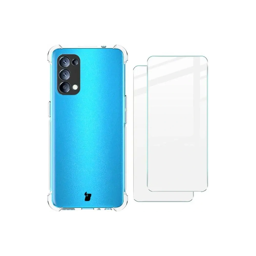 Wholesale Bizon Case Clear Pack case + 2x screen glass Oppo Reno 5 5G clear - BIZ643 - {ean13} - Hurt