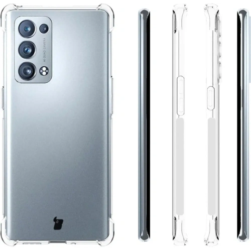 Etui + 2x folia Bizon Case Clear Pack do Oppo Reno 6 Pro 5G przezroczyste