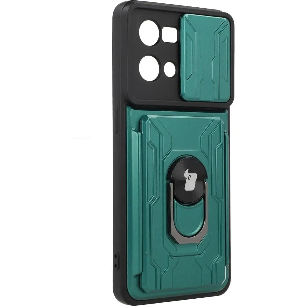 Wholesale Bizon Case Camshield Card Slot Ring Oppo Reno 7 4G green - BIZ657 - {ean13} - Hurt