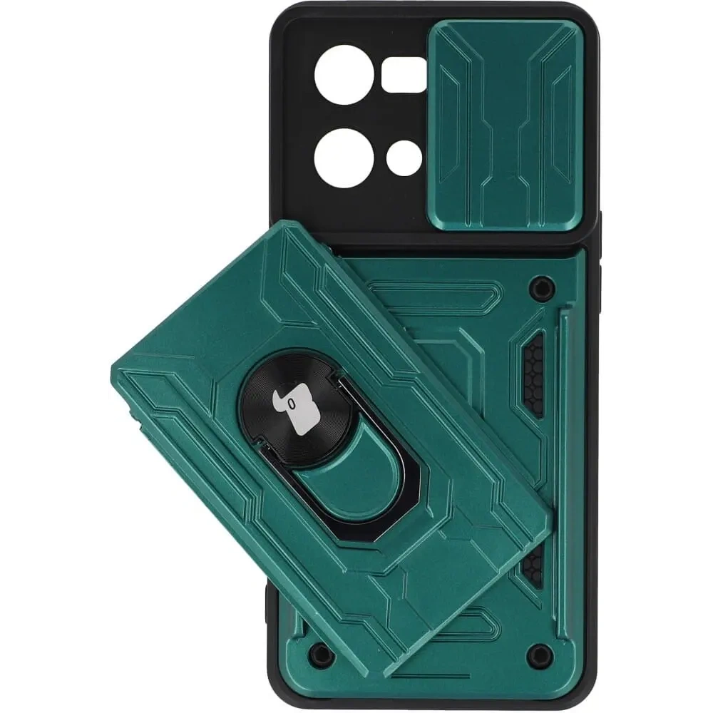 Wholesale Bizon Case Camshield Card Slot Ring Oppo Reno 7 4G green - BIZ657 - {ean13} - Hurt