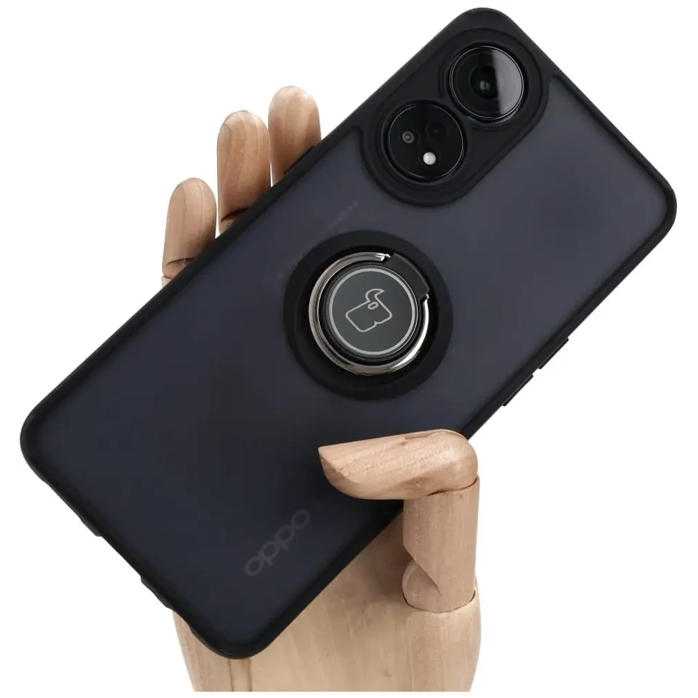 Wholesale Bizon Case Hybrid Ring Oppo Reno8 T smoky with a black frame - BIZ665 - {ean13} - Hurt