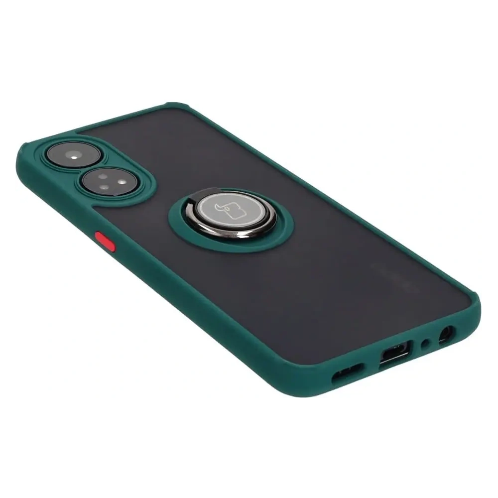 Hurtownia GSM - Bizon Case Hybrid Ring Oppo Reno8 T rauchig mit einem dunkelgrünen Rahmen - BIZ667 - {ean13} - Hurt