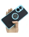 Bizon Case Hybrid Ring Oppo Reno8 T smoky with a light blue frame