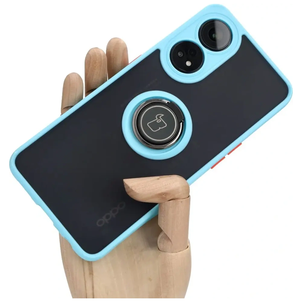 Hurtownia GSM - Bizon Caz Hibrid Ring Oppo Reno8 T fumuriu cu un cadru albastru deschis - BIZ668 - {ean13} - Hurt