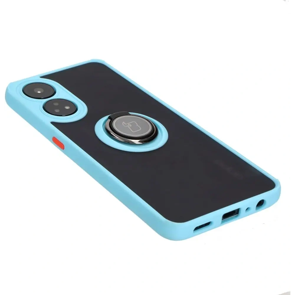 Hurtownia GSM - Bizon Caz Hibrid Ring Oppo Reno8 T fumuriu cu un cadru albastru deschis - BIZ668 - {ean13} - Hurt