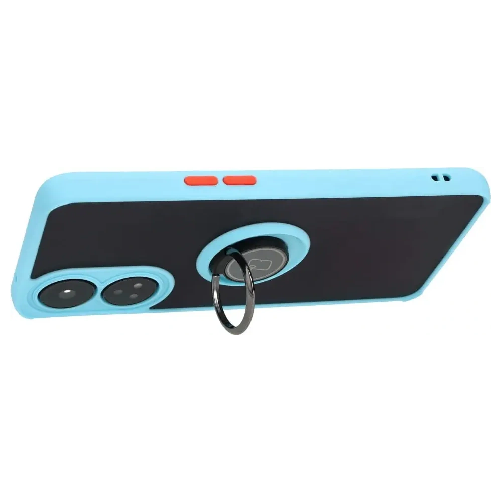 Hurtownia GSM - Bizon Caz Hibrid Ring Oppo Reno8 T fumuriu cu un cadru albastru deschis - BIZ668 - {ean13} - Hurt