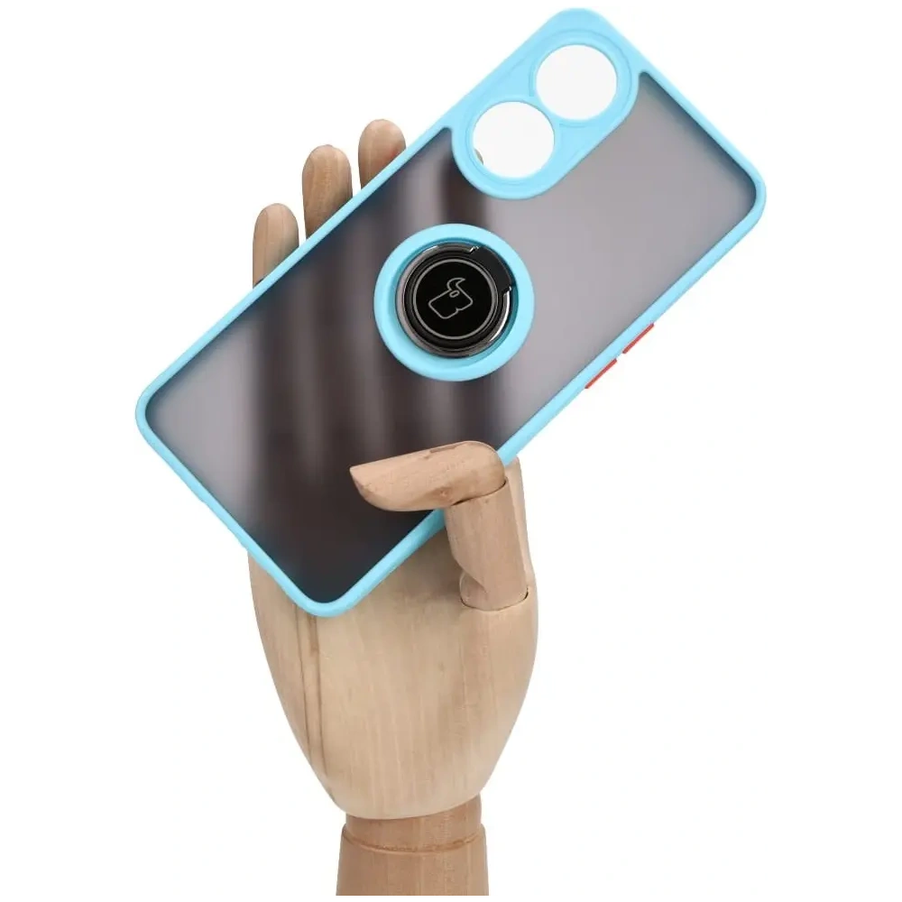 Hurtownia GSM - Bizon Case Hybrid Ring Oppo Reno8 T füstös színben, világoskék kerettel - BIZ668 - {ean13} - Hurt