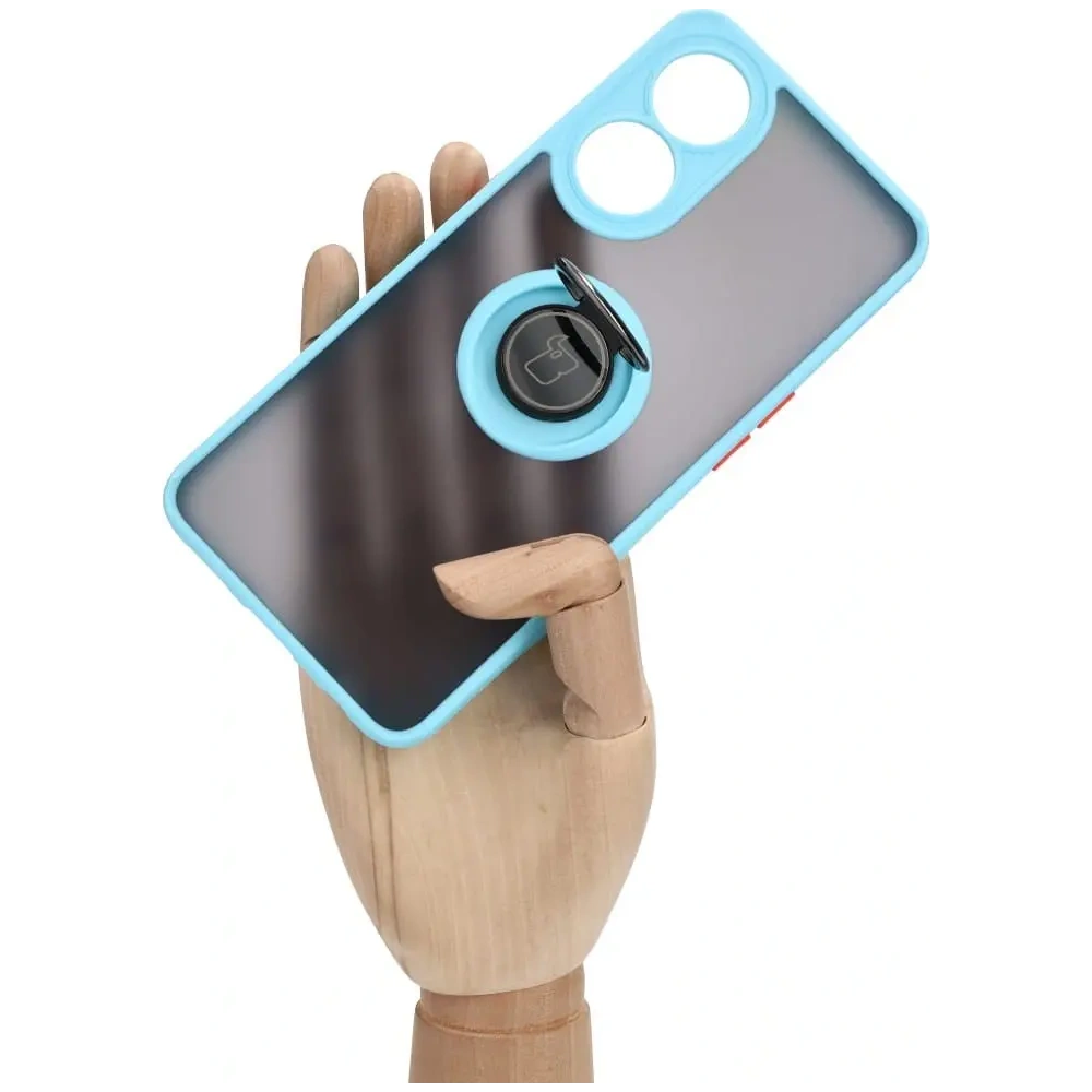 Hurtownia GSM - Bizon Case Hybrid Ring Oppo Reno8 T rauchig mit einem hellblauen Rahmen - BIZ668 - {ean13} - Hurt