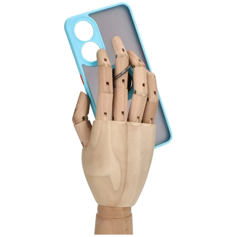 Hurtownia GSM - Bizon Caz Hibrid Ring Oppo Reno8 T fumuriu cu un cadru albastru deschis - BIZ668 - {ean13} - Hurt