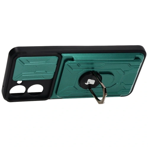 Etui Bizon Case Camshield Card Slot Ring do Realme 10 4G zielone