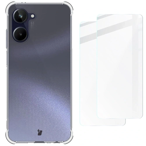 Etui + 2x szkło na ekran Bizon Case Clear Pack do Realme 10 4G przezroczyste