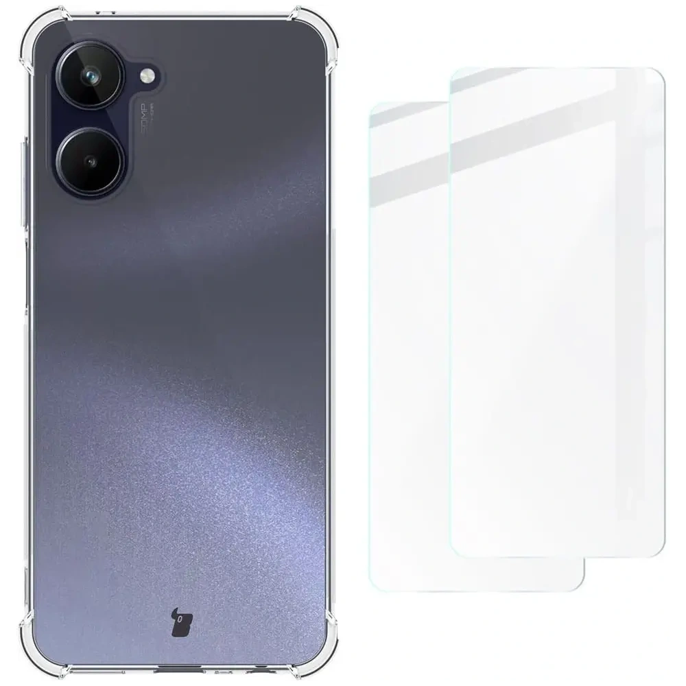 Hurtownia GSM - Bizon Case Clear Pack tok + 2x kijelző üveg Realme 10 4G átlátszó - BIZ677 - {ean13} - Hurt