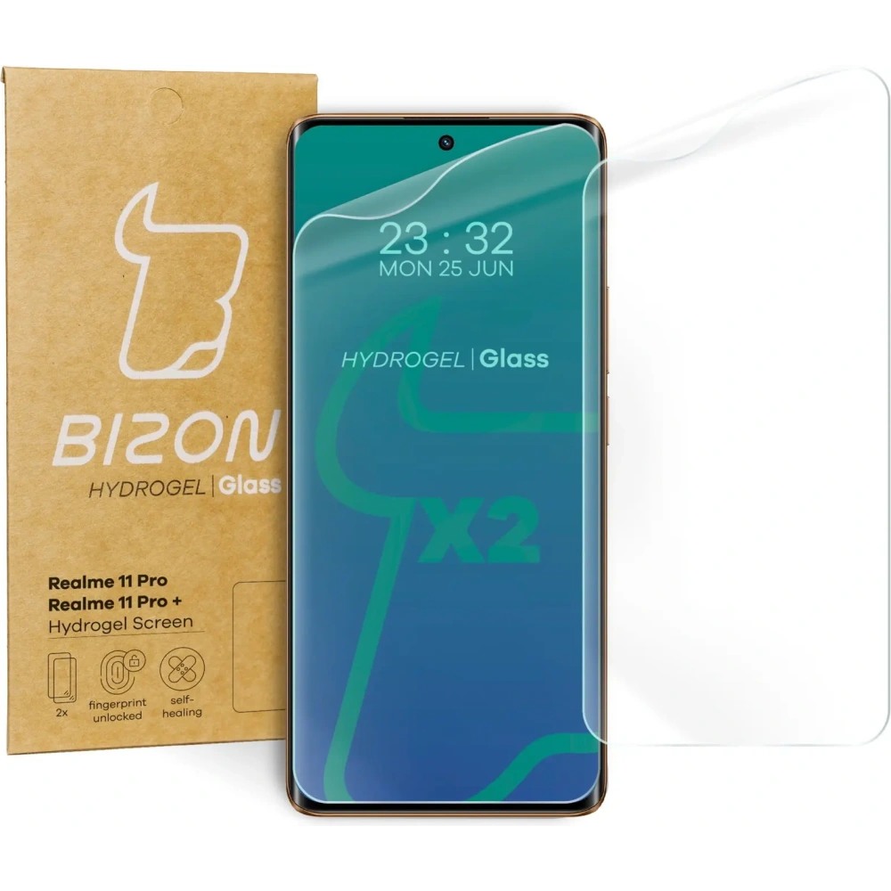 Hurtownia GSM - Folia hydrożelowa na ekran Bizon Glass Hydrogel do Realme 11 Pro / 11 Pro + [2 PACK] - BIZ680 - {ean13} - Hurt