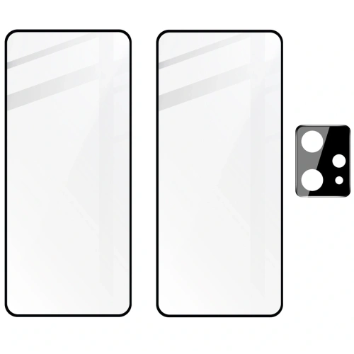 Szkło hartowane Bizon Glass Edge - [2 PACK] + ochrona na obiektyw Realme 9 4G / Realme 9 Pro+