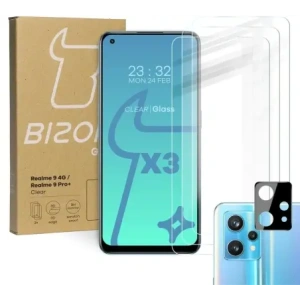 Hurtownia GSM - Bizon Glass Clear edzett üveg - 3 db. + lencse üveg Realme 9 4G / Realme 9 Pro+ - BIZ700 - {ean13} - Hurt